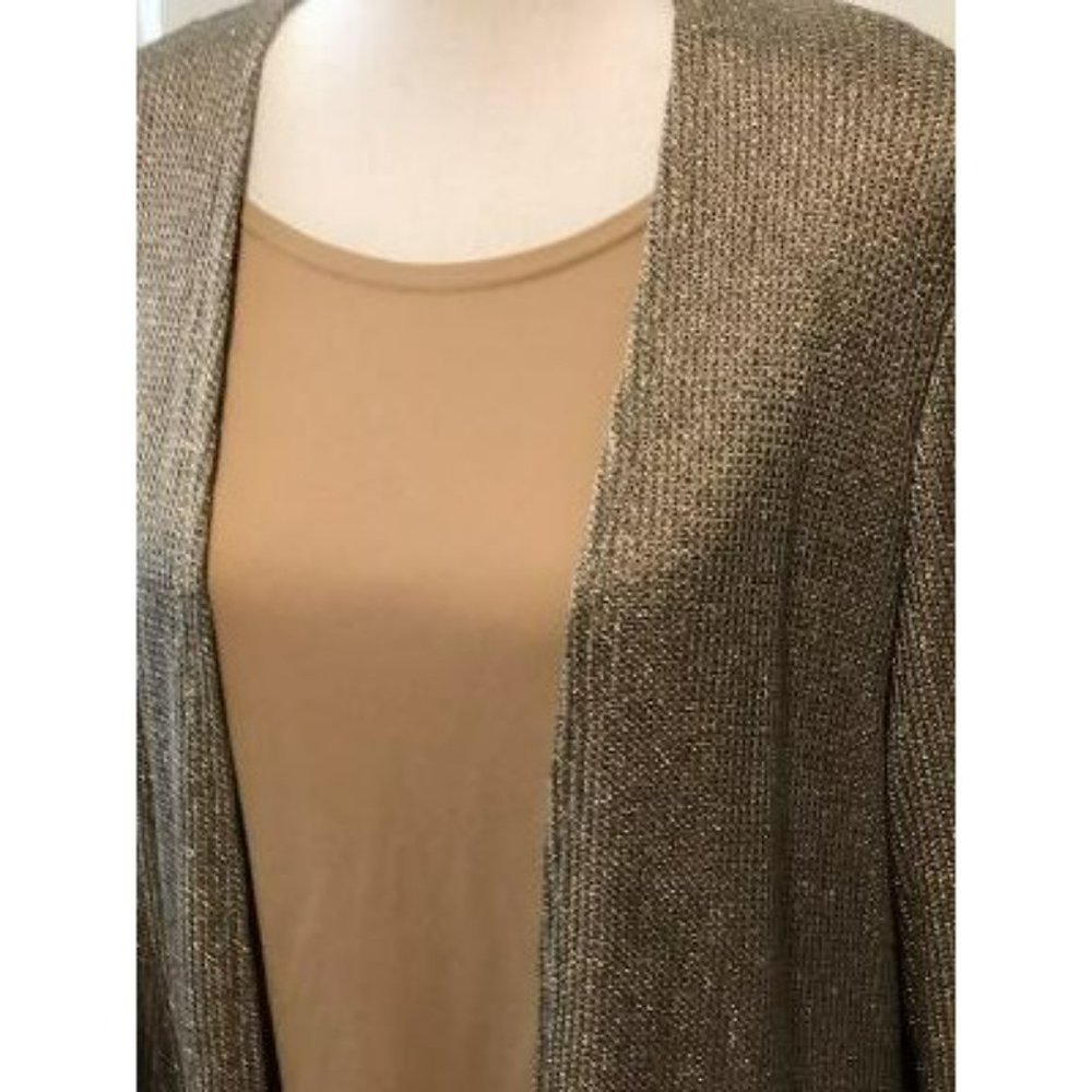 CHICO'S Women's Metallic Thread Topper - Picture 3 of 6